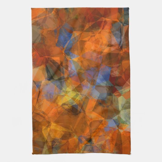 Rusty Orange Modernes Abstraktes Design Geschirrtuch (Vertikal)
