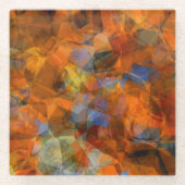 Rusty Orange Modernes Abstraktes Design Glasuntersetzer (Vorderseite)