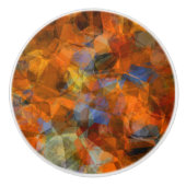 Rusty Orange Modernes Abstraktes Design Keramikknauf (Vorderseite)