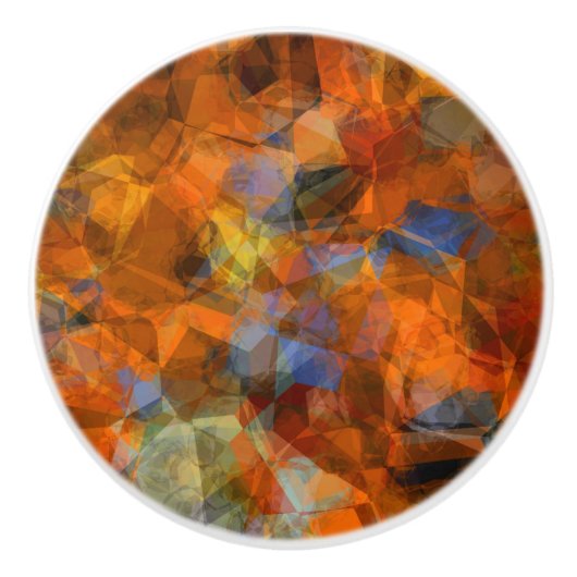 Rusty Orange Modernes Abstraktes Design Keramikknauf (Vorderseite)