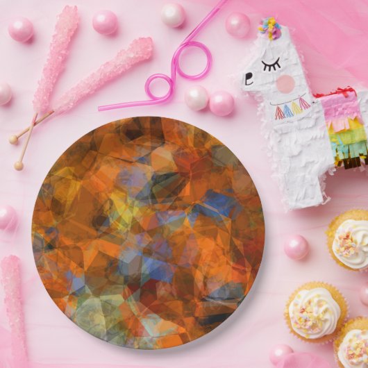 Rusty Orange Modernes Abstraktes Design Pappteller (Party)