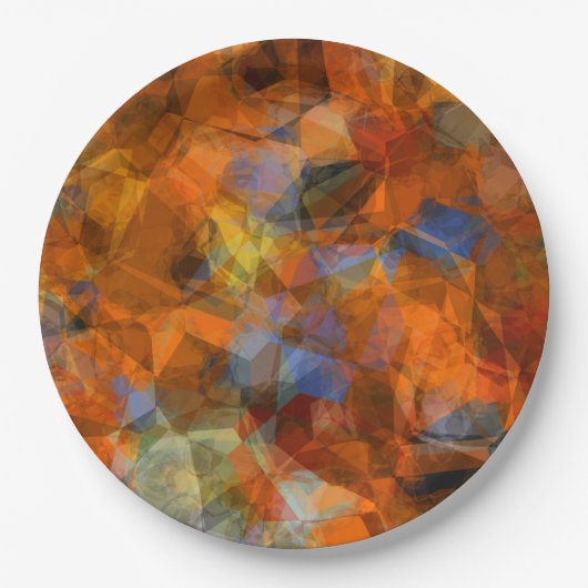 Rusty Orange Modernes Abstraktes Design Pappteller (Vorderseite)