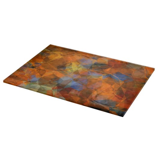 Rusty Orange Modernes Abstraktes Design Schneidebrett (Ecke)