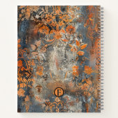 Rusty Orange Raised Floral Spiral Notebook Notizblock (Rückseite)