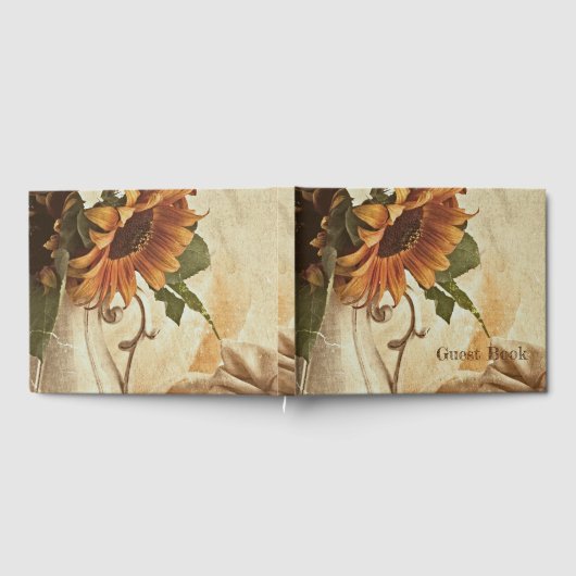 Rusty Orange Sunflowers Gästebuch (Voll)