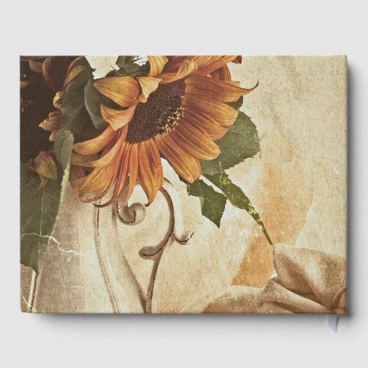 Rusty Orange Sunflowers Gästebuch (Rückseite)