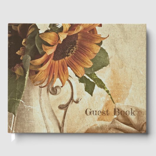 Rusty Orange Sunflowers Gästebuch (Vorderseite)