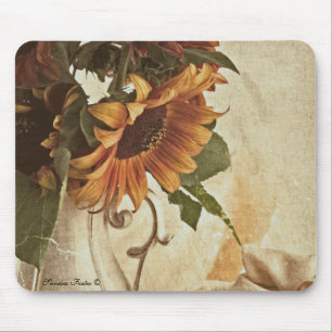 Rusty Orange Sunflowers Mousepad