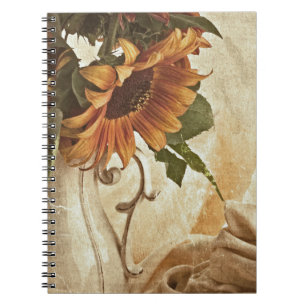 Rusty Orange Sunflowers Notizblock