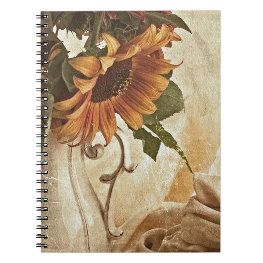 Rusty Orange Sunflowers Notizblock (Vorderseite)