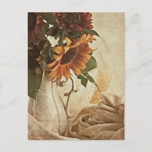 Rusty Orange Sunflowers Postkarte (Vorderseite)