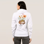 Rusty Pink Rose Blume Trendy Script Name Hoodie (Schwarz voll)