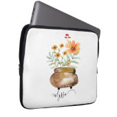 Rusty Pink Rose Blume Trendy Script Name Laptopschutzhülle (Vorne Rechts)