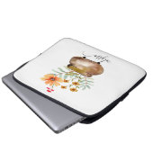 Rusty Pink Rose Blume Trendy Script Name Laptopschutzhülle (Vorne Knopf)