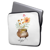 Rusty Pink Rose Blume Trendy Script Name Laptopschutzhülle (Vorderseite Links)