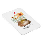 Rusty Pink Rose Blume Trendy Script Name Magnet (Rechte Seite)