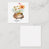 Rusty Pink Rose Flowers Trendy Script Name Quadratische Visitenkarte (Vorne/Hinten)