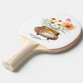 Rusty Pink Rose Flowers Trendy Script Name Tischtennis Schläger (Vorderseite)