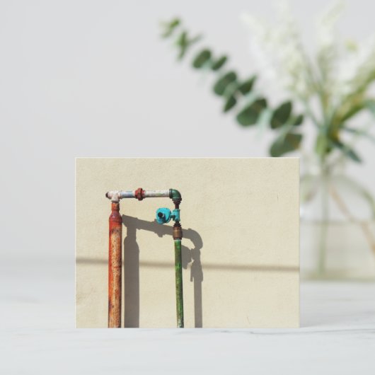 Rusty Pipes Postkarte (Stehend Vorderseite)