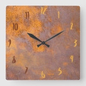 Rusty Plate Steel Quadratische Wanduhr (Vorderseite)
