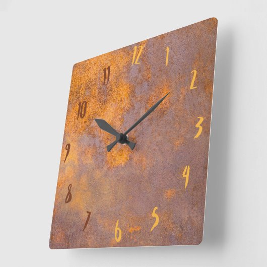 Rusty Plate Steel Quadratische Wanduhr (Winkel)