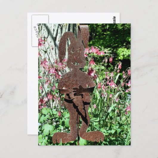 Rusty Rabbit Flower Garden Photography Postkarte (Vorne/Hinten)