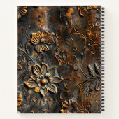 Rusty Raised Floral Spiral Notebook - Custom Notizblock (Rückseite)