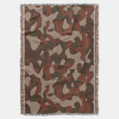 Rusty Red and Dark Olive Camo abstract Decke (Vorderseite Vertikal)