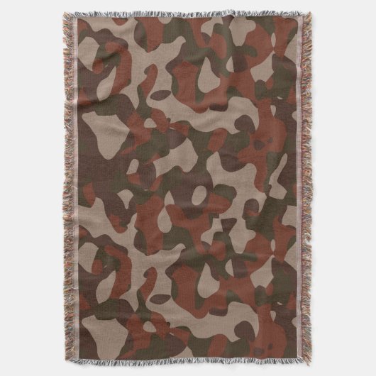 Rusty Red and Dark Olive Camo abstract Decke (Vorderseite Vertikal)