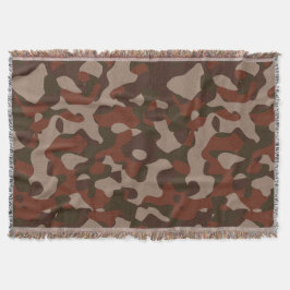 Rusty Red and Dark Olive Camo abstract Decke