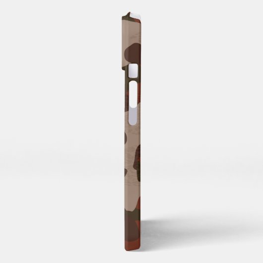 Rusty Red and Dark Olive Camo abstract iPhone Hülle (Linke Seite)