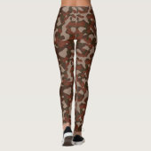 Rusty Red and Dark Olive Camo abstract Leggings (Rückseite)