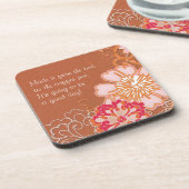 Rusty Red Damask mit Big Blume-Untersetzer Getränkeuntersetzer (Linke Seite)