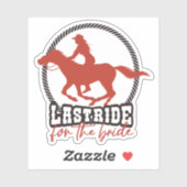 Rusty Red letzte Fahrt für die Braut Aufkleber (Blatt)