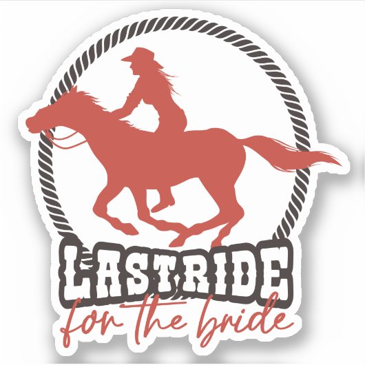 Rusty Red letzte Fahrt für die Braut Aufkleber (Vorderseite)