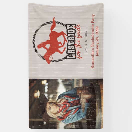 Rusty Red letzte Fahrt für die Braut Banner (Vertikal)