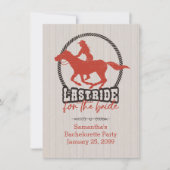 Rusty Red letzte Fahrt für die Braut Einladung (Vorderseite)