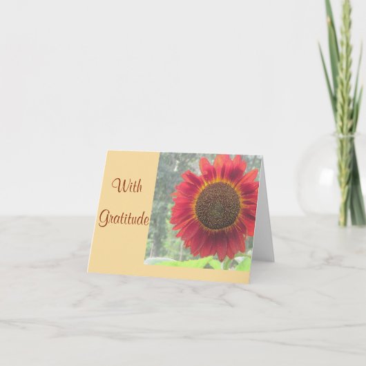 Rusty Red Sunflower Danke-Card Dankeskarte (Vorderseite)