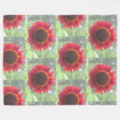 Rusty Red Sunflower Fleecedecke (Vorderseite (Horizontal))