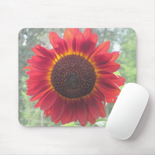 Rusty Red Sunflower Mousepad (Mit Mouse)
