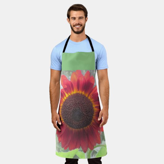 Rusty Red Sunflower Schürze (Getragen)