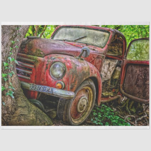 Rusty Red Truck Vintag 20x30 Decoupage Seidenpapier (Vorderseite)