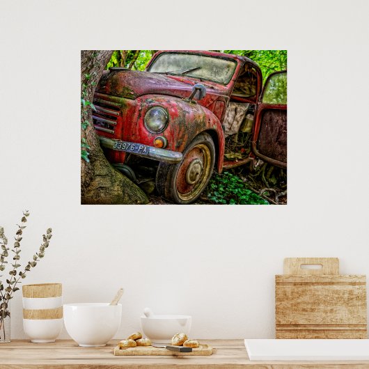Rusty Red Truck Vintag Poster (Küche)