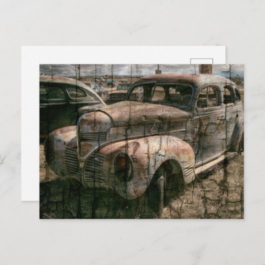 Rusty Retro Car Vintag Postkarte (Vorne/Hinten)