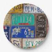 Rusty Retro License Plate Collection Pappteller (Vorderseite)