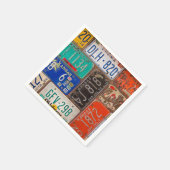 Rusty Retro License Plate Collection Serviette (Ecke)