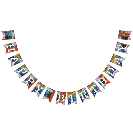 Rusty Retro License Plate Geburtstag Wimpelkette (Alle)