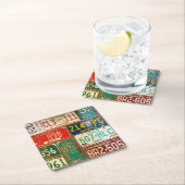 Rusty Retro License Teller Rechteckiger Pappuntersetzer (Vor Ort)