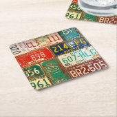 Rusty Retro License Teller Rechteckiger Pappuntersetzer (angewinkelt)