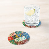 Rusty Retro License Teller Runder Pappuntersetzer (Vor Ort)